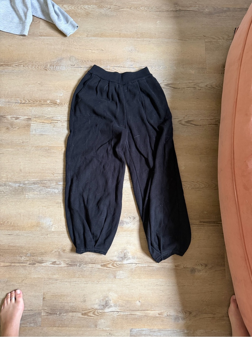 athletica Black Relaxed Elastic Cuff Joggers